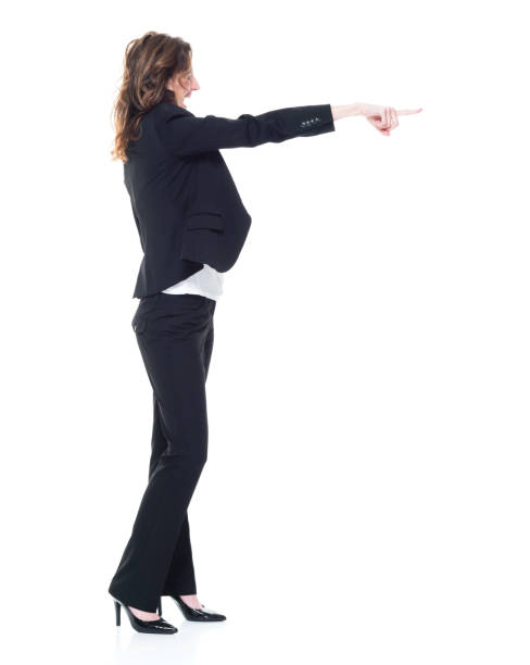 istock Caucasian businesswoman is hands pointing forward 1090598792