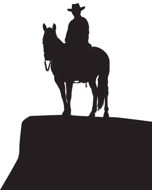 Vector illustration of Cowboy in Silhouette 2