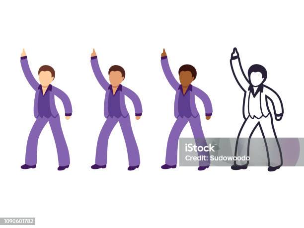 Disco Dancing Man Stock Illustration - Download Image Now - Dancing, Emoticon, Nightclub