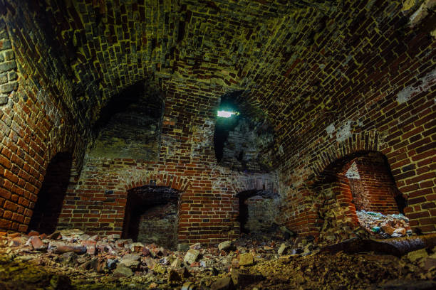 istock Dark and creepy dirty abandoned underground basement 1090610640
