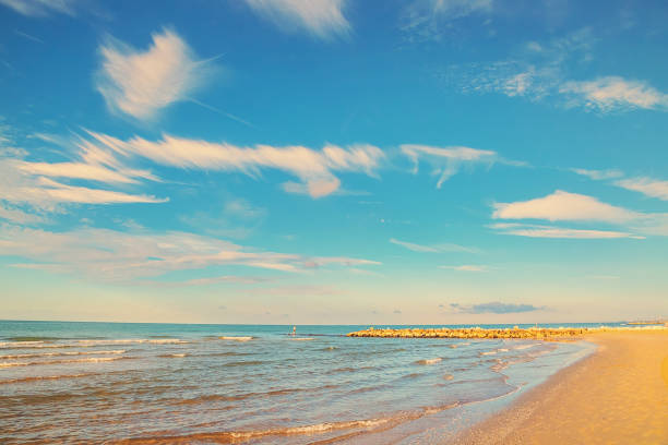 istock Chairs on the sandy beach near the sea 1090615344