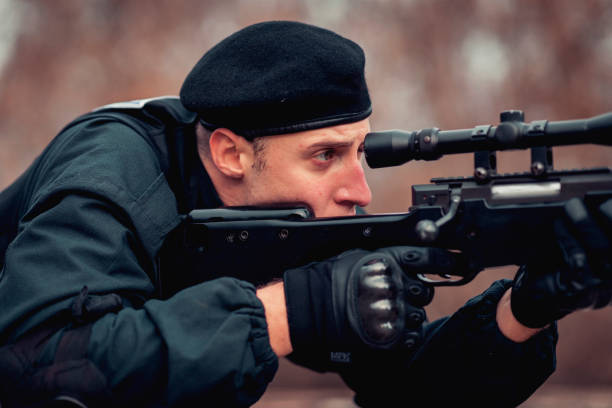 istock Swat Police Officer Shooting With Firearm 1090637962