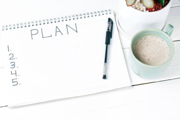 istock Inscription Plan in notepad, close-up, top view, concept of planning, goal setting 1090643054