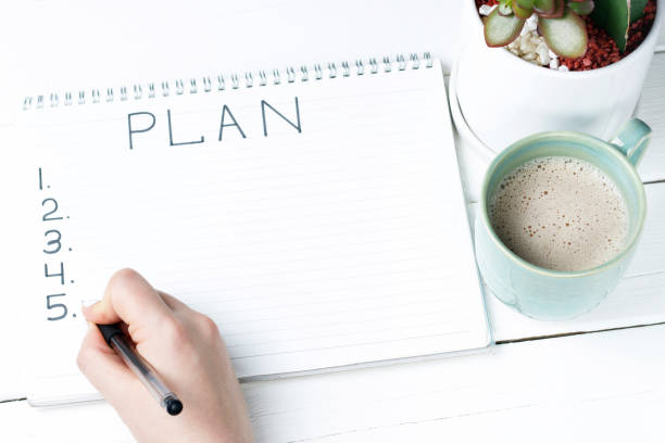 istock Inscription Plan in notepad, close-up, top view, concept of planning, goal setting 1090643058