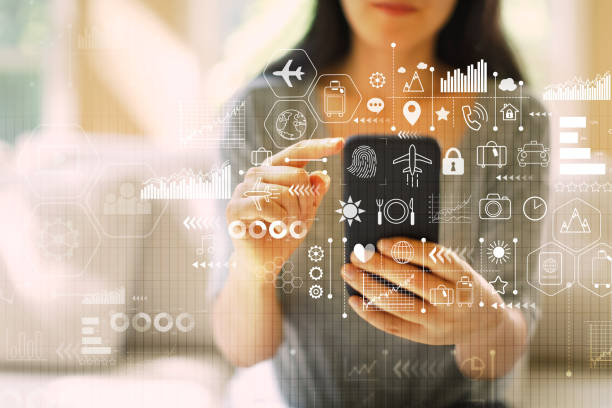 istock Travel theme with woman using a smartphone 1090652202