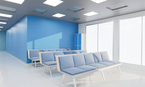 istock Empty Benches by the Window in the Waiting Hall 1090653150