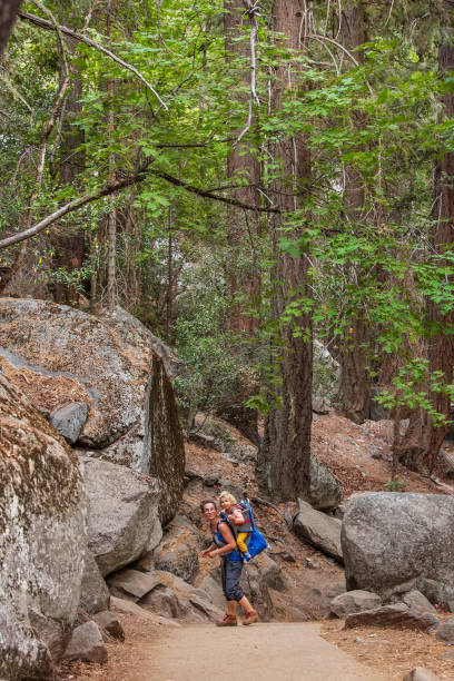 istock Mother with  son visit Yosemite national park in California 1090656830