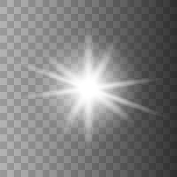 Glowing lights effect, flare, explosion and stars. Special effect isolated on transparent background - Vector illustration EPS10