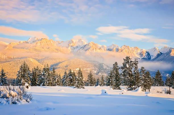 istock Fairmont Range in Winter at Sunset 1090668416