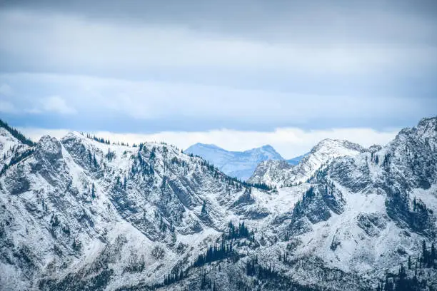 Mountaintops in the Lizard Range, Fernie, British Columbia, Canada - Winter theme