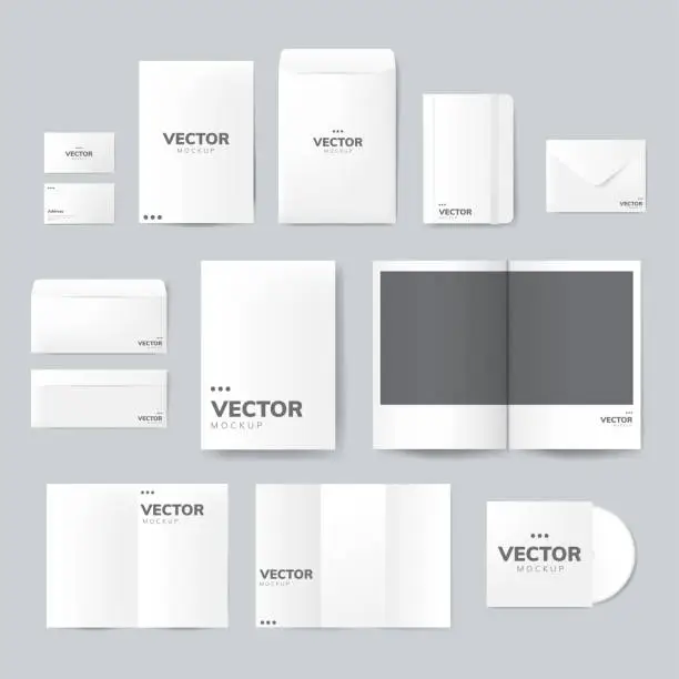 Vector illustration of Set of printing material designs mockup vector