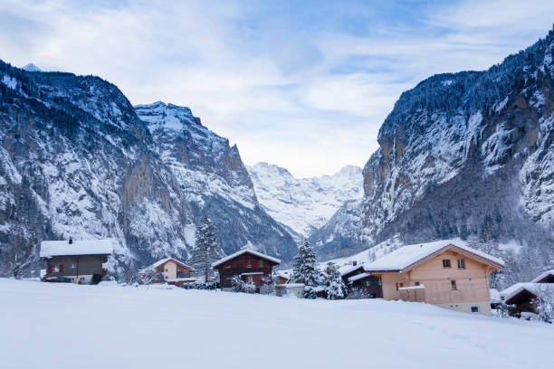 istock Snow and Villages in Switzerland 1090688794