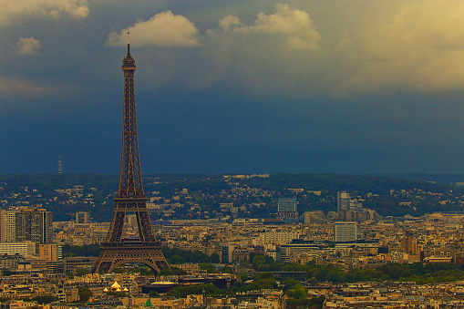 Eiffel Tower, Paris, France - October 7, 2022: Visit of the famous symbol of the Paris city.