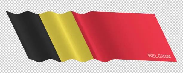 Vector illustration of Vector flag of Belgium waving background