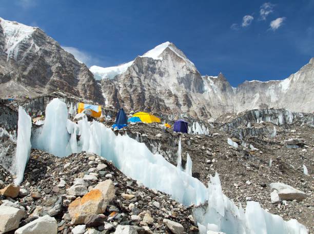 istock Mount Everest base camp, tents, Khumbu glacier 1090701480