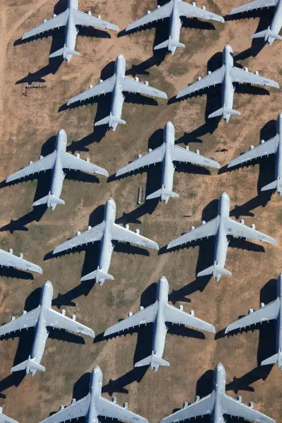 Today, surplus U.S. military planes are stored in the largest airplane boneyard in the world, operated by the 309th Aerospace Maintenance and Regeneration Group AMARG at Davis-Monthan Air Force Base in Tucson, Arizona