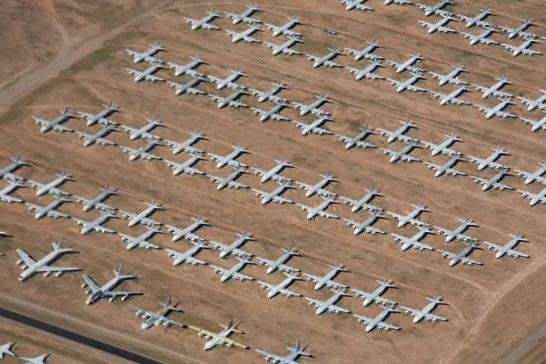 Today, surplus U.S. military planes are stored in the largest airplane boneyard in the world, operated by the 309th Aerospace Maintenance and Regeneration Group AMARG at Davis-Monthan Air Force Base in Tucson, Arizona