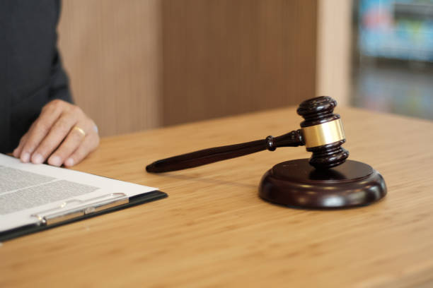 istock Judge gavel hammer on Lawyer desk. 1090722974
