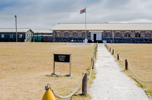 Robben Island, South Africa - December 19, 2016: Photo of Robben Island Maximum Security Prison where Nelson Mandela, later President of South Africa was incarcerated for 18 years.