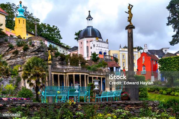 Village Of Portmeirion In North Wales Uk Stock Photo - Download Image Now - Portmeirion, Wales, Village