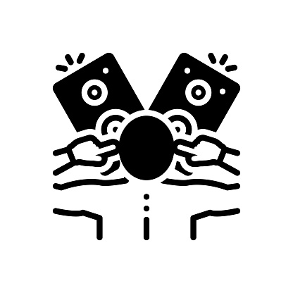 Icon for crackling, loud, sound, music system, person, noise, speaker, subwoofer