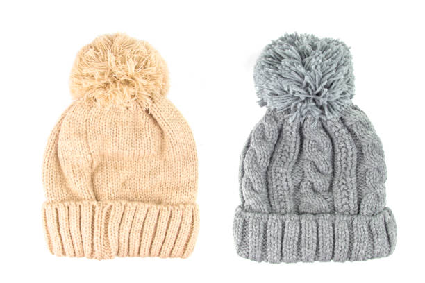 istock Gray wool knitted hat isolated on white background. 1090739242