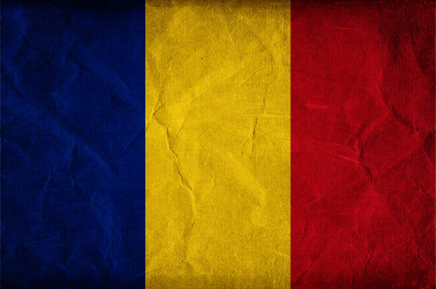 Grunge flag of Romania background