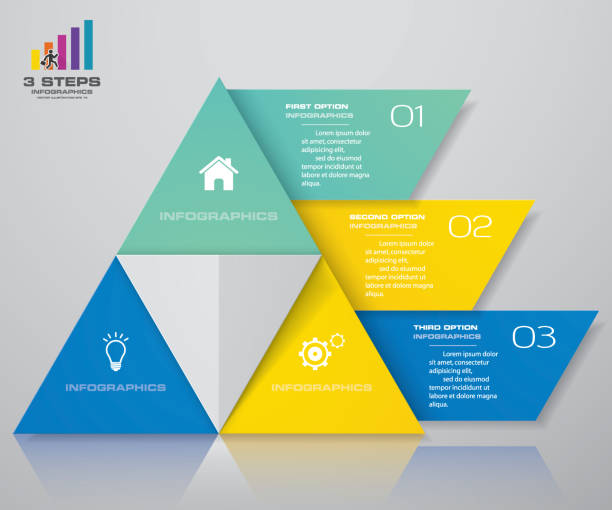 ilustraciones, imágenes clip art, dibujos animados e iconos de stock de 3 pasos de la pirámide con espacio libre para texto en cada nivel. eps 10. - pyramid shape triangle three dimensional shape shape