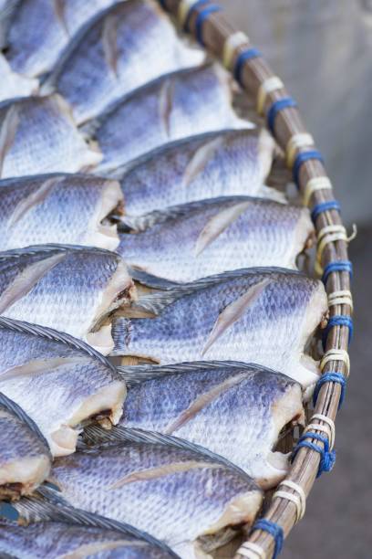 istock Closed up dried fish in basket (fresh market) 1090750164