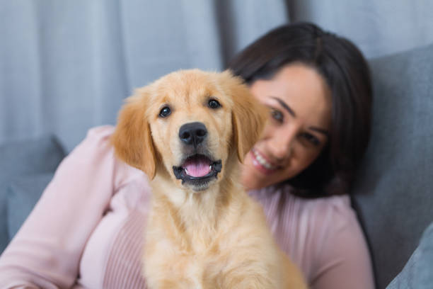 istock Young woman with her dog 1090751270