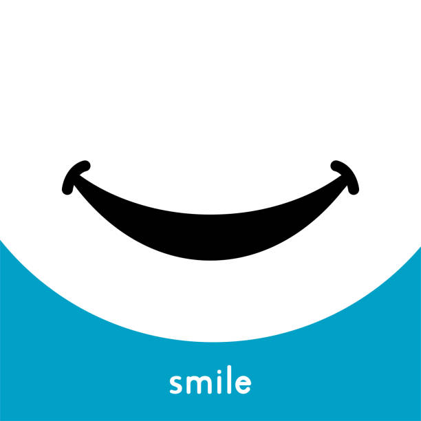 illustrazioni stock, clip art, cartoni animati e icone di tendenza di logo icona sorriso - smile