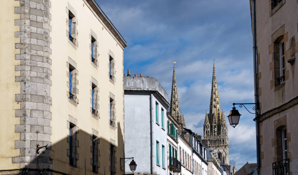 istock Street and cathedral in Quimper city 1090759610