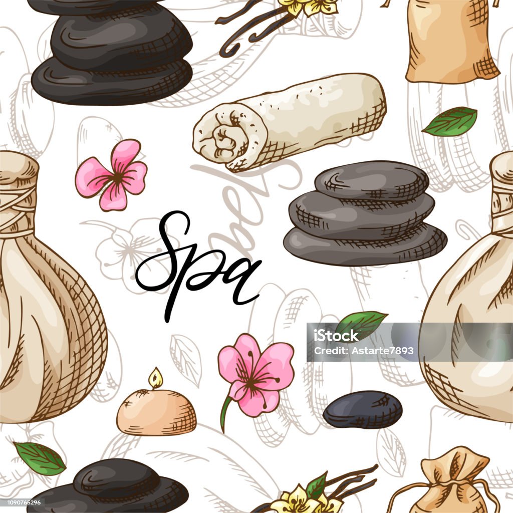 Chăm Sóc Sức Khỏe Và Làm Đẹp Mô Hình Liền Mạch Nền Spa Cho Salon ...