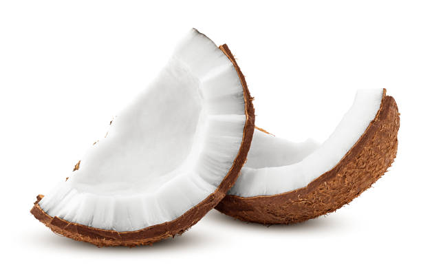 코코넛, 흰색 배경, 클리핑 경로 필드의 전체 깊이에 고립 - 코코넛 뉴스 사진 이미지