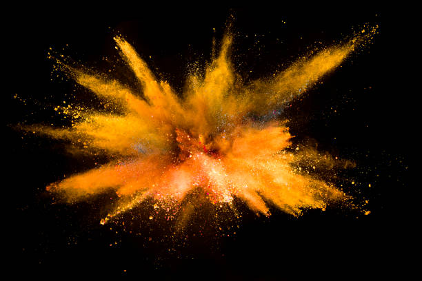 istock Explosion of colored powder on black background 1090771768