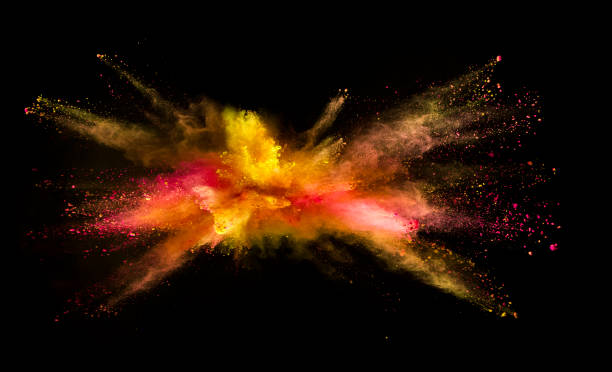 istock Explosion of colored powder on black background 1090771918