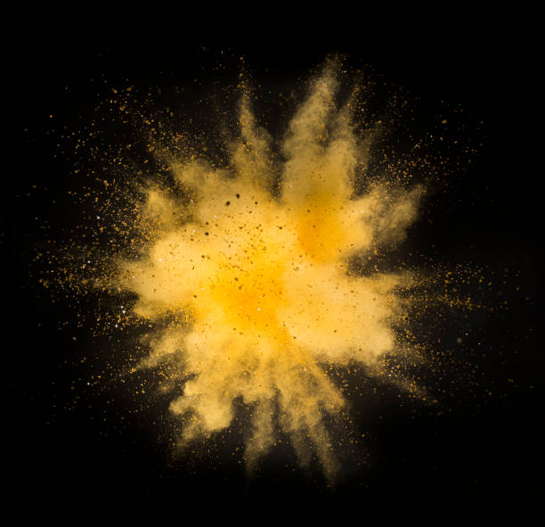 istock Explosion of colored powder on black background 1090771932