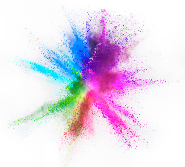 istock Explosion of colored powder on white background 1090772120