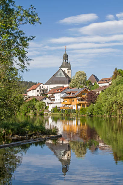 county town Regen The county town of Regen is idyllically located on the banks of the river of the same name in the administrative district of Lower Bavaria bavarian forest stock pictures, royalty-free photos & images