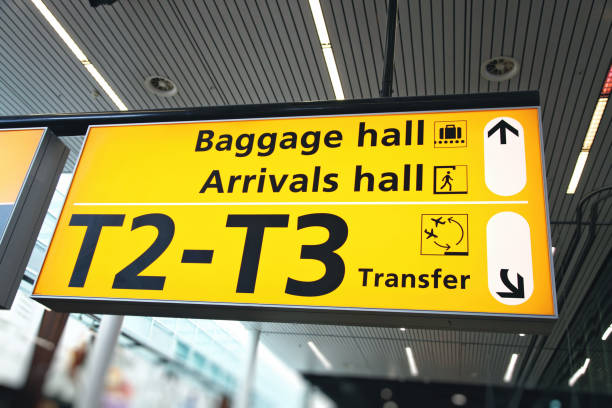 istock Airport information sign Amsterdam Schiphol, Netherlands 1090774286