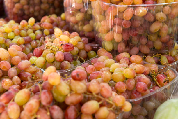 pink Grapes at farmer's market.