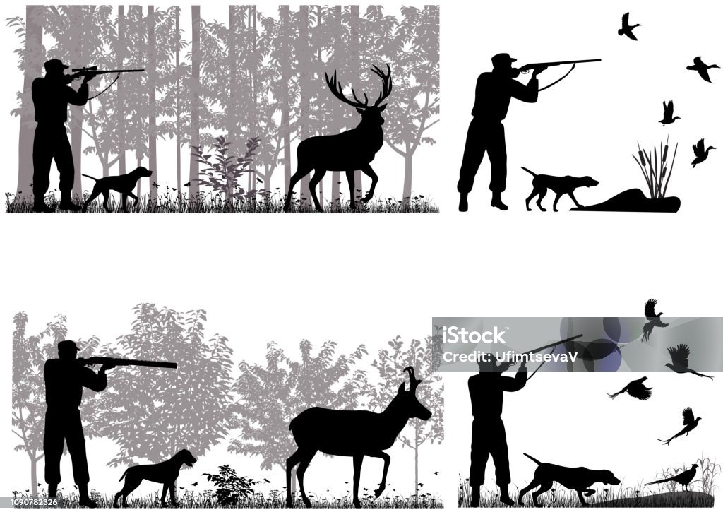 Hunter Stock Illustration - Download Image Now - Hunting - Sport, Hunter, Animals  Hunting - iStock