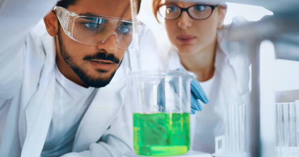 istock Young students of chemistry working in laboratory 1090783514