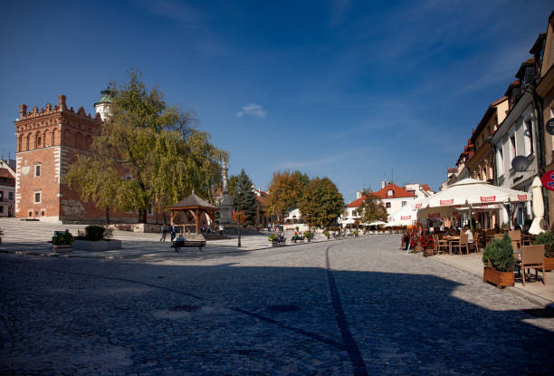 SANDOMIERZ, POLAND - OCTOBER 5, 2015: The old town hall and main square in Sandomierz.