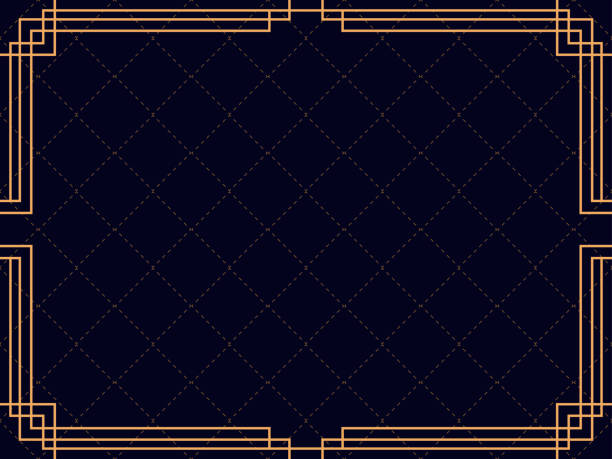 Art deco frame. Vintage linear border. Design a template for invitations, leaflets and greeting cards. The style of the 1920s, 1930s. Vector illustration Art deco frame. Vintage linear border. Design a template for invitations, leaflets and greeting cards. The style of the 1920s, 1930s. Vector illustration 1930s style stock illustrations