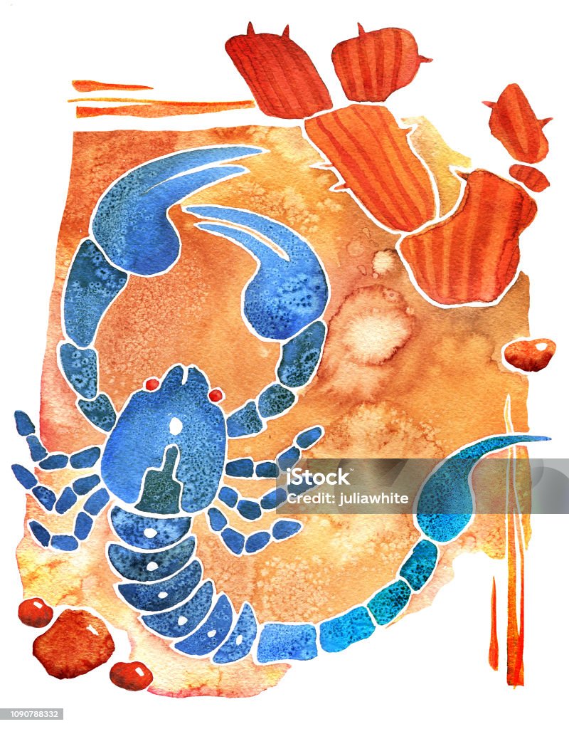 Astrology symbol Scorpio Astrology symbol Scorpio on pattern background Scorpio stock illustration