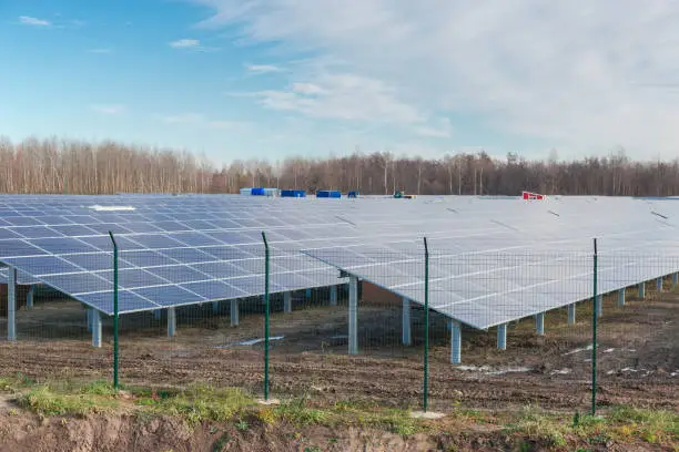 Photo of Part of ground-mounted solar power station