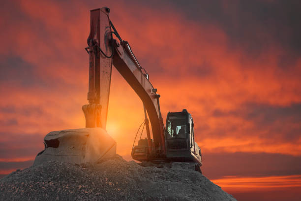 istock Construction equipment of  street construction. Business construction. construction site on sky background. 1090788830