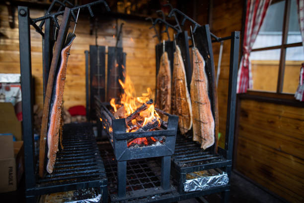 istock Cooking Salmon Fillet Over Fire 1090791170