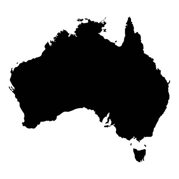 istock Black silhouette of australia map, geographic vector illustration, australian continent icon 1090803822